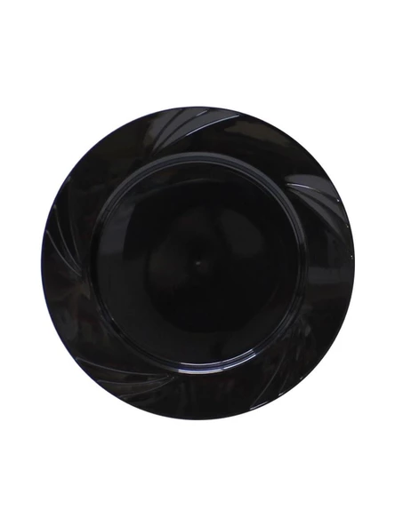Kullan At Parti Davet Sunum Servis Plastik Sert Mika Tabak - 26 Cm. - Siyah - 6 Adetlik 3 Paket - Resim 2