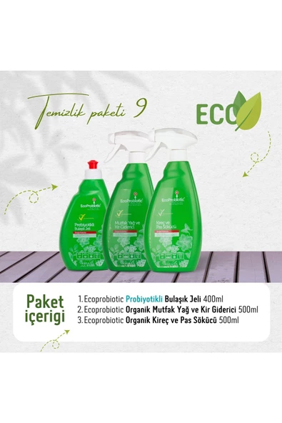 Ecoprobiotic Avantajlı 3'lü Set Ekolojik Temizlik Ürünleri , Ekonomik Paket Mutfak Ve Banyo Temizliği