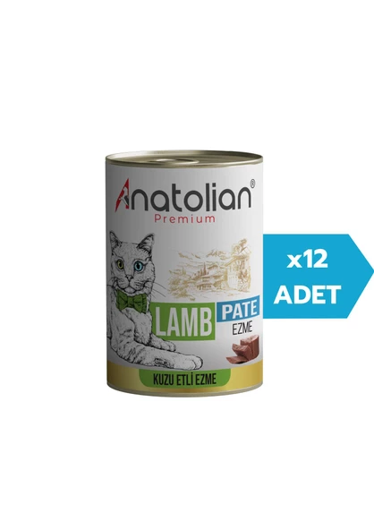 Anatolian Premium Adult Lamb Pate Kuzulu Yetişkin Ezme Kedi konservesi 400 gr x 12 Adet