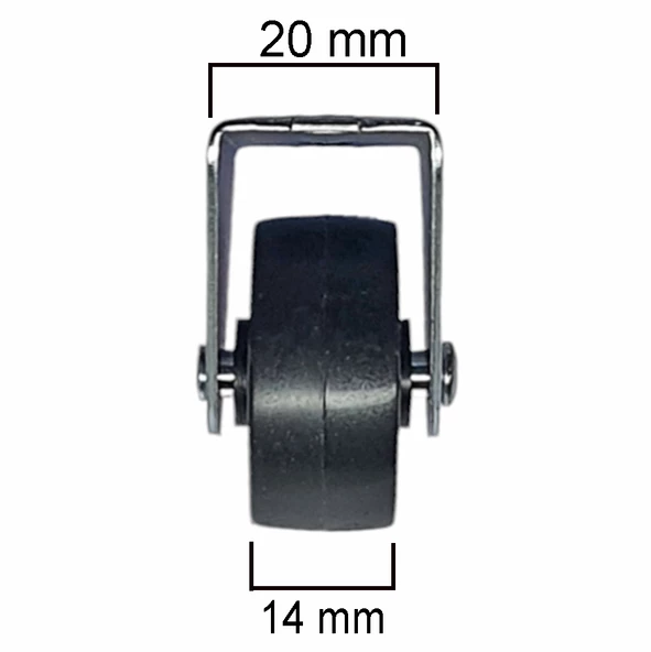 Sabit Mini Teker Mobilya Tekeri Masa Sehpa Komidin Dolap Küçük Tekerlek -4 Adet - 4