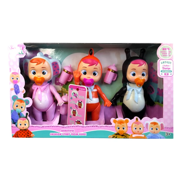 Ethem Oyuncak Lovely Doll Ağlayan Bebekler 3'lü Set 8268B - 4