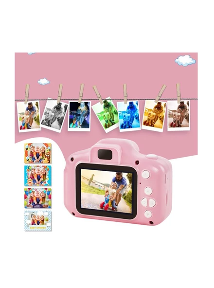 Mini Fotoğraf Makinesi Çocuk İçin Eğitici Video Kamera 1080p Hd Ekran Digital Usb Şarjlı Lens Camera - 6