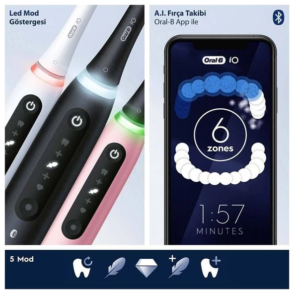 Oral-B iO 5 Siyah Şarjlı Diş Fırçası - 4