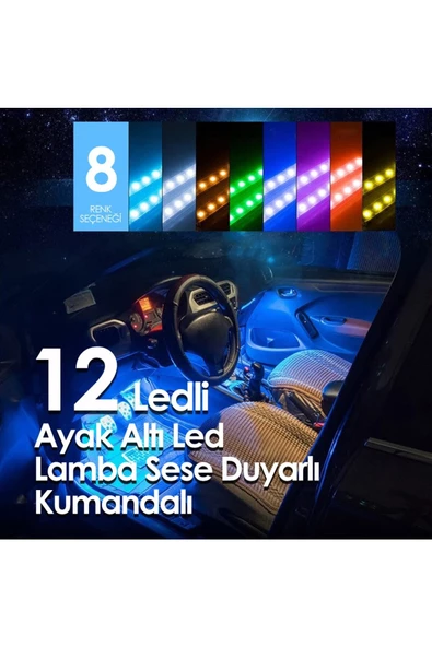 FRT Ottoman Ayak Altı Led 12 Ledli Lamba Sese Duyarlı Led Müziğe Duyarlı Led