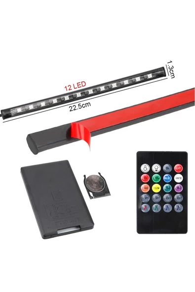FRT Ottoman Ayak Altı Led 12 Ledli Lamba Sese Duyarlı Led Müziğe Duyarlı Led - 3