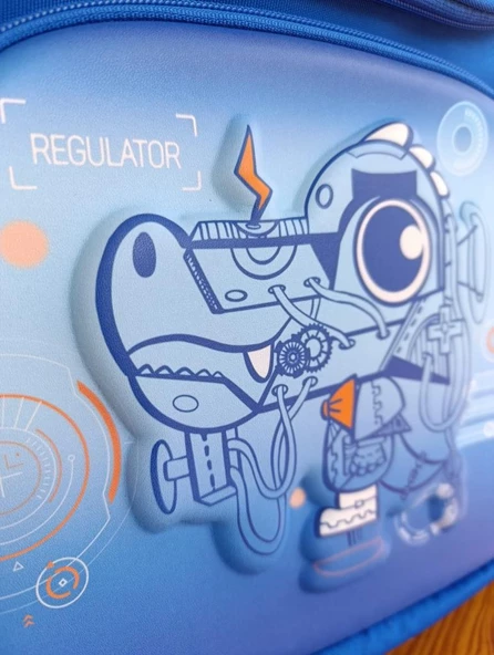 Hello Dragon Okul Çantası Omurga Koruyucu Mavi - Resim 3