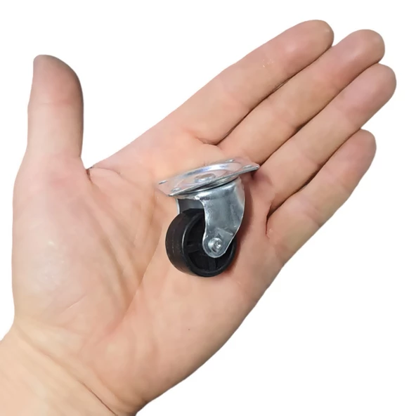 Döner Mini Teker Bilyalı Mobilya Tekeri Valiz Komidin Masa Sehpa Dolap Küçük Tekerlek -4 Adet - 2