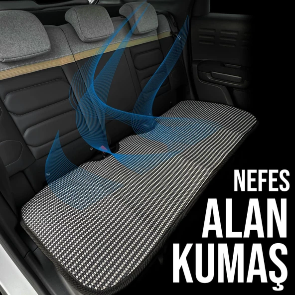 Renault Clio 2 Uyumlu Koltuk Kılıfı Minder Çizgili Füme Beyaz 2+1 Ön Arka Set - Resim 3