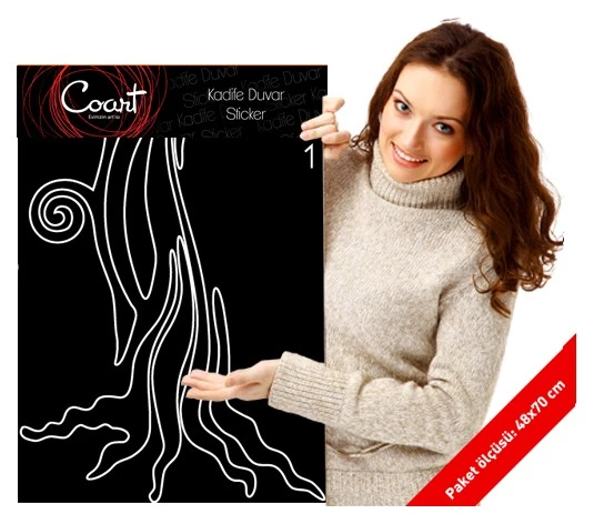 Meşe Ağacı Kadife Duvar Sticker 130X98 Cm - 2