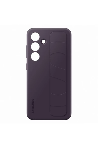 Galaxy S24 Kordonlu & Standlı Silikon Kılıf - Koyu Eflatun - 5