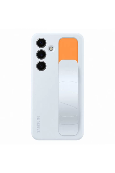 Galaxy S24 Kordonlu & Standlı Silikon Kılıf - Buz Mavisi - 3