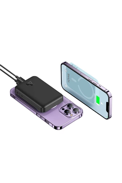 5.000 Mah Magsafe 15w Taşınabilir Şarj Cihazı Powerbank Siyah - 2