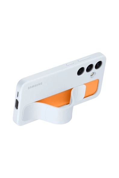 Galaxy S24 Kordonlu & Standlı Silikon Kılıf - Buz Mavisi - 4