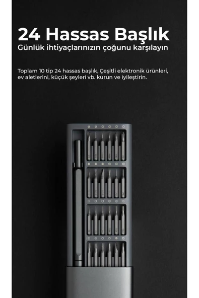 24 Parça Hassas Tornavida Seti -mıknatıslı & Alüminyum Kaplama - 4