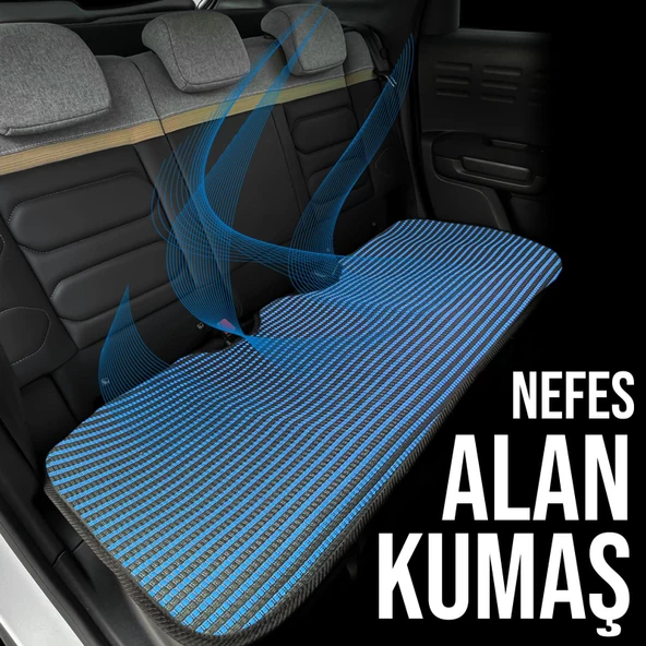Citroen Nemo Uyumlu Koltuk Kılıfı Minder Çizgili Siyah Mavi 2+1 Ön Arka Set - 4