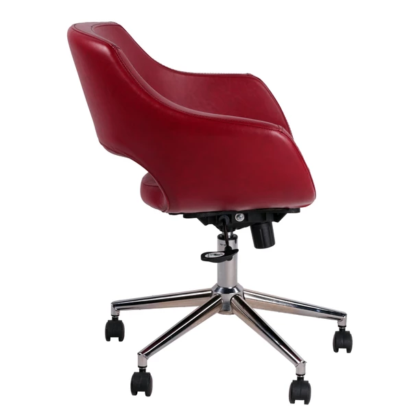 Wave Kırmızı Deri Ofis Çalışma Koltuğu - 3