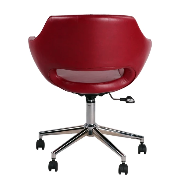 Wave Kırmızı Deri Ofis Çalışma Koltuğu - 2