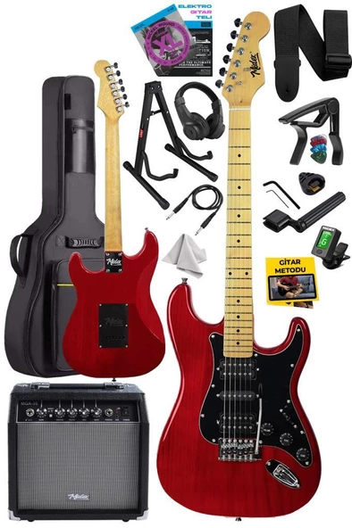 Midex RPH-40RD-35AMP 35W BT Amfili Elektro Gitar Seti HSH Manyetik Maple Klavye - 2