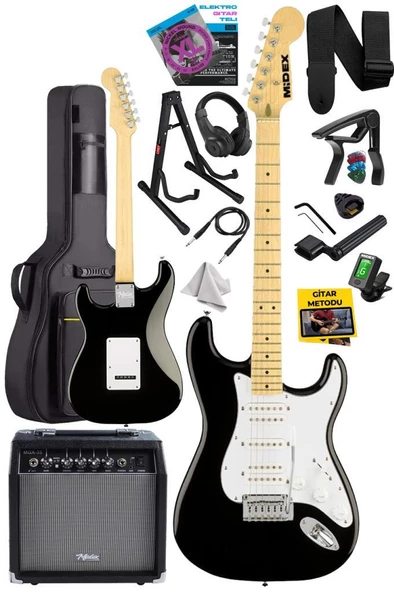 Midex RPH-40WB-35AMP 35W Şarjlı BT Amfili Elektro Gitar Seti HSH Manyetik Maple Klavye - 2