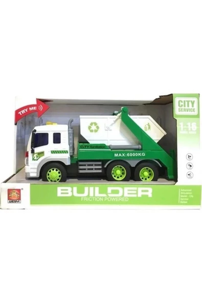 Ctoy Işıklı Sesli Ve Sürtmeli Temizlik Kamyonu 28 Cm - Resim 2