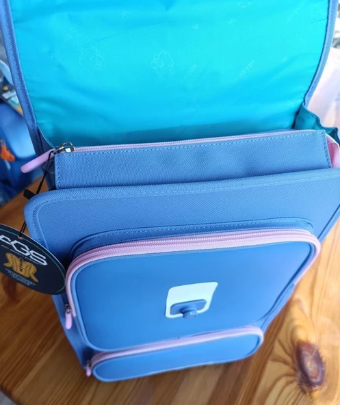 Hello Dragon Okul Çantası Omurga Koruyucu Mavi Pembe - Resim 8