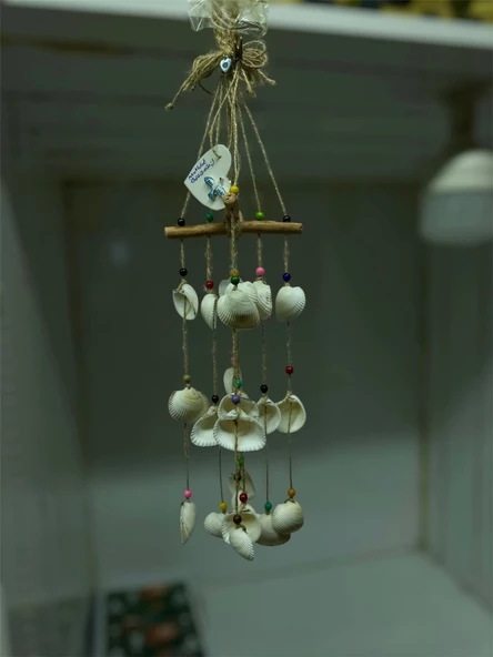 GÜL-CE Dekoratif Lodos Dalı Deniz Kabuklu Rüzgar Çanı - 4