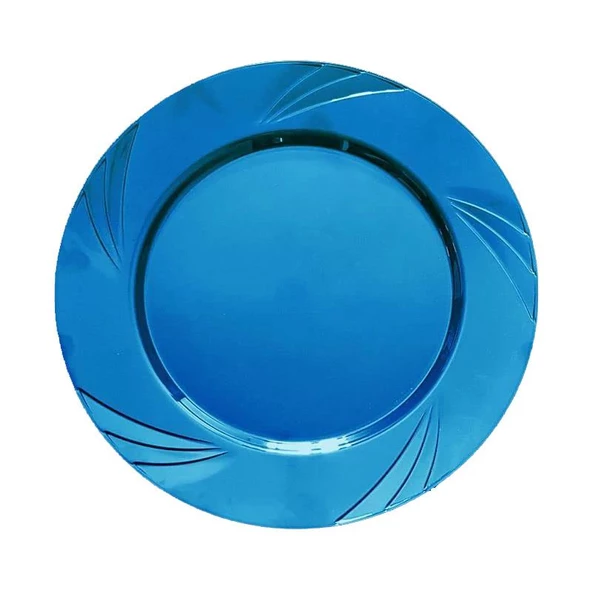 Kullan At Parti Davet Sunum Servis Plastik Sert Mika Tabak - 26 Cm. - Turkuaz - 6 Adetlik 10 Paket - Resim 3