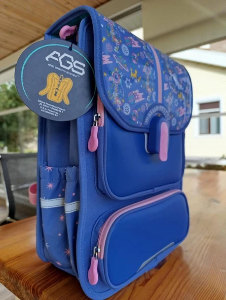 Hello Dragon Okul Çantası Omurga Koruyucu Mavi Pembe - Resim 5