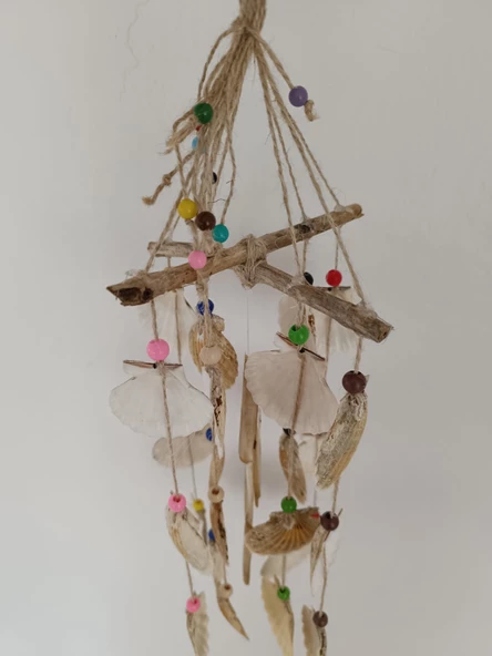 GÜL-CE Dekoratif Lodos Dalı Deniz Kabuklu Rüzgar Çanı - 7