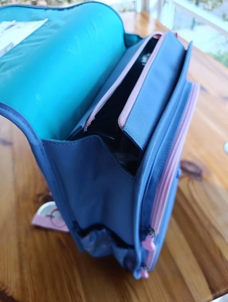 Hello Dragon Okul Çantası Omurga Koruyucu Mavi Pembe - Resim 9