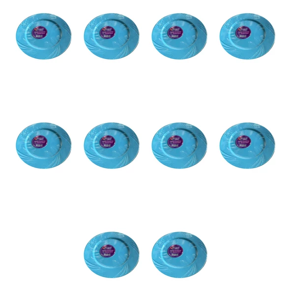 Kullan At Parti Davet Sunum Servis Plastik Sert Mika Tabak - 26 Cm. - Turkuaz - 6 Adetlik 10 Paket ürün görseli 1