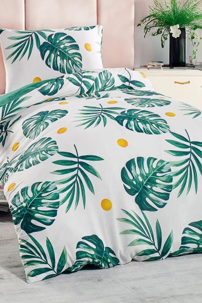 Upstyle Junior Nevresim Seti Tek Kişilik Monstera Yeşil - 3