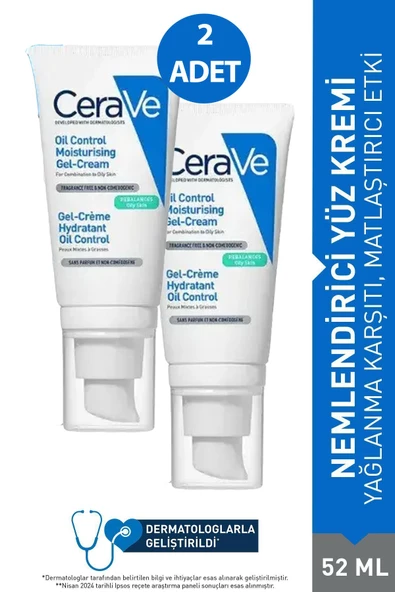 Cerave Yağlanma Karşıtı Nemlendirici Yüz Kremi 52 ml 2 Adet