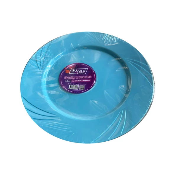 Kullan At Parti Davet Sunum Servis Plastik Sert Mika Tabak - 26 Cm. - Turkuaz - 6 Adetlik 3 Paket - Resim 2