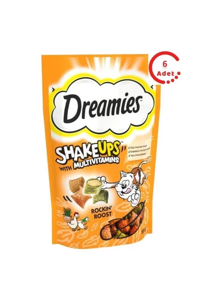 Dreamies Shakeups Multivitaminli Kedi ve Yavru Kedi Ödül Maması 55 Gr