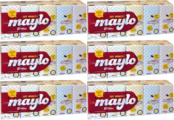 Maylo Cep Kağıt Mendil 60 Lı Set (6PK*10)