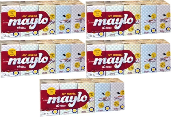 Maylo Cep Kağıt Mendil 50 Li Set (5PK*10)