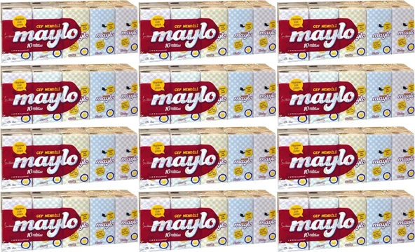 Maylo Cep Kağıt Mendil 120 Li Set (12PK*10)