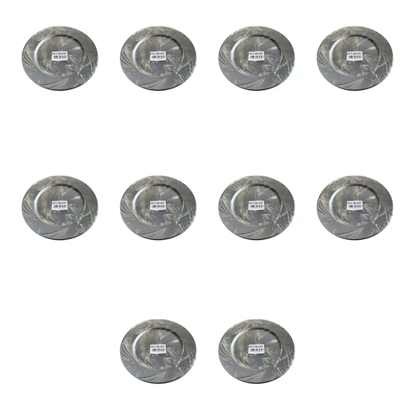 Kullan At Parti Davet Sunum Servis Plastik Sert Mika Tabak - 26 Cm. - Gümüş - 6 Adetlik 10 Paket ürün görseli 1