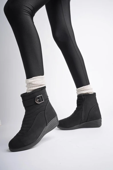 Muggo MELİNDA Garantili Fermuarlı Soğuk Geçirmez Kaydırmaz Hafif Taban Kadın Bot (36-42 Numara) - Resim 2