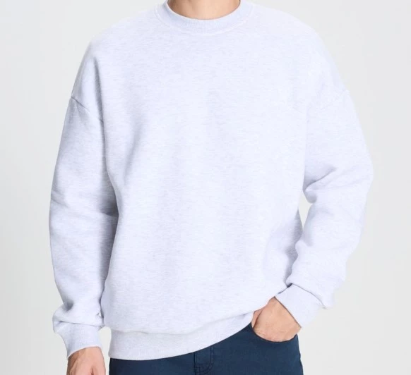 AC&Co / Altınyıldız Classics Erkek Kar Melanj Standart Fit Normal Kesim Içi Polarlı 3 Iplik Bisiklet Yaka Sweatshirt