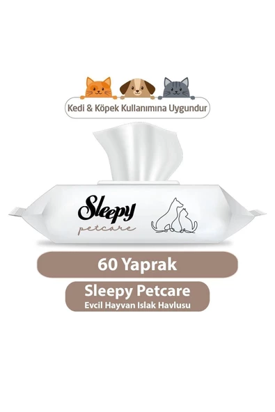 Sleepy Petcare Evcil Hayvan Islak Havlusu 60lı x 9 Adet (540 Yaprak) - 2