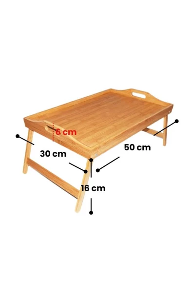 Kapris Katlanır Ayaklı Bambu Tepsi 50X30 Cm KAP-112 - 5