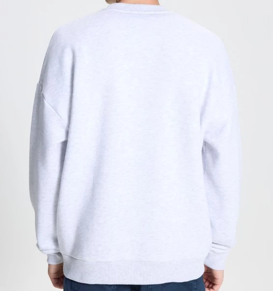 AC&Co / Altınyıldız Classics Erkek Kar Melanj Standart Fit Normal Kesim Içi Polarlı 3 Iplik Bisiklet Yaka Sweatshirt - 2