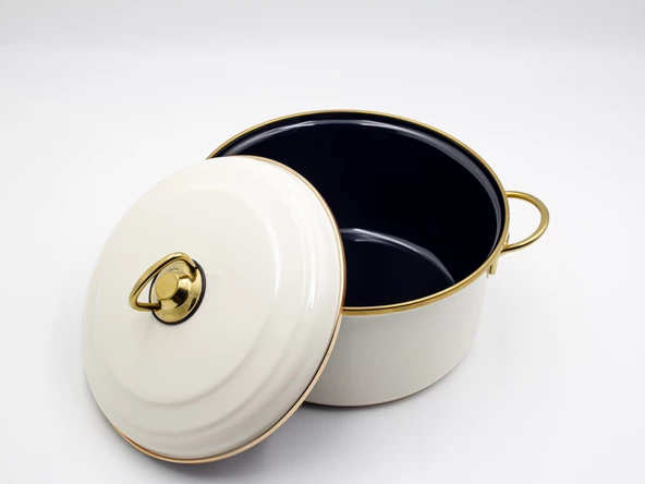 Bonera 24cm Krem Emaye Deri̇n Tencere - 3
