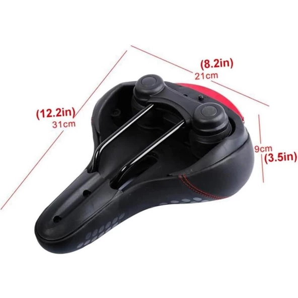 Bisiklet Sele Işıklı Soft Yumuşak Elastomer Yaylı Hava Kanallı - 2