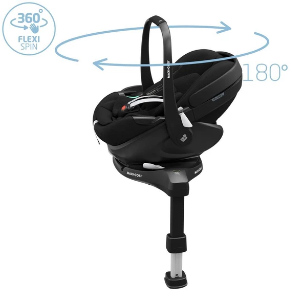 Maxi-Cosi Pebble 360 Pro Dünyanın İlk Kızaklı, Araç Dışına Çıkabilen ADAC'lı 360 Dönebilen Tam Yatabilen İsofix Bazalı Ana Kucağı ve Bebek Oto Koltuğu 0-13 kg Twillic Black - 4