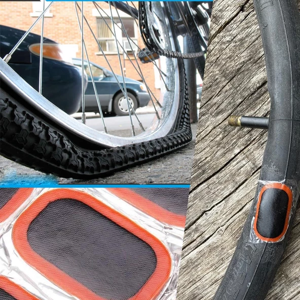 Solüsyonlu İç Lastik Soğuk Yaması Şambrel Şamyel Patlak Tamiri Bisiklet Yapıştırma 12'li Paket - 3