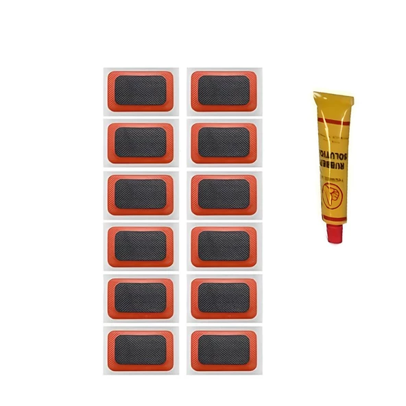 Solüsyonlu İç Lastik Soğuk Yaması Şambrel Şamyel Patlak Tamiri Bisiklet Yapıştırma 12'li Paket - 2