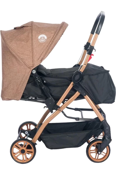 Bewiti Atlantik Gold Kasa Kahve Çift Yönlü Bebek Arabası - Şıklık ve Rahatlık - 2
